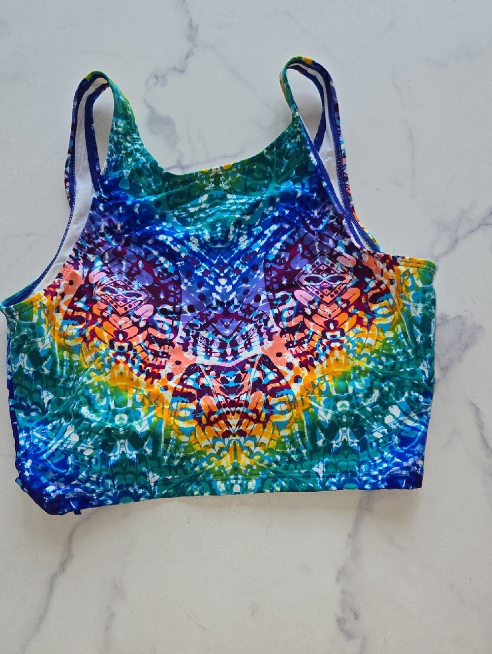 Skinny Dippers Skinny Dippers Adjustable Crop Swim Top in Rainbow Size M NWT - Picture 6 of 12